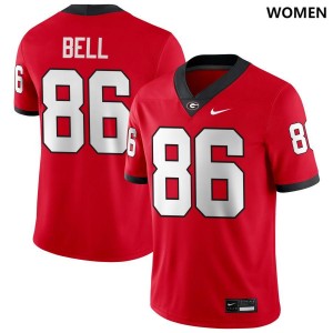 Dillon Bell UGA Jersey College Football Red #86 Womens