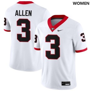 CJ Allen UGA Jersey College Football White #3 Women's