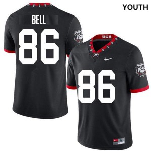 College Football Youth 100th Anniversary Black #86 Dillon Bell UGA Jersey